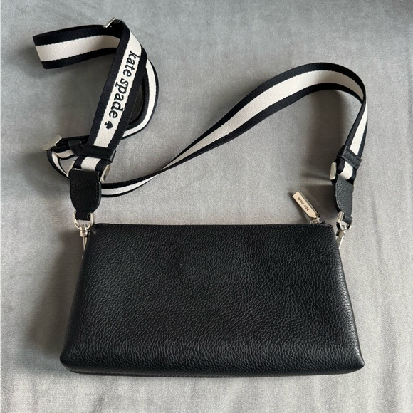 Kate Spade Emma Black Leather Crossbody Bag - Picture 2 of 6